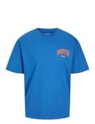 Jjebradley Varsity Back Tee Ss On Styd Tops T-shirts Short-sleeved Blu...