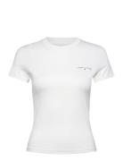 Tjw Slim Linear Ss Tee Ext Tops T-shirts & Tops Short-sleeved White To...