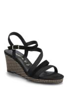 Women Sandals Sko Wedge Black Tamaris
