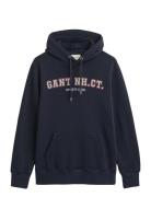 Graphic Sweat Hoodie Tops Sweat-shirts & Hoodies Hoodies Navy GANT