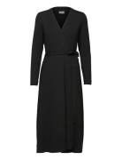 Wrap Around Dress, Black Knelang Kjole Black Papu