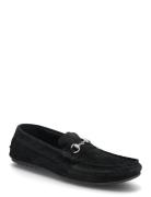 Biafrankie Sneffle Loafer Suede Mokasiner Lave Sko Black Bianco