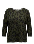 Caralba 3/4 Top Tops T-shirts & Tops Long-sleeved Green ONLY Carmakoma
