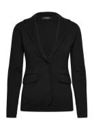Cotton-Blend Sweater Blazer Blazers Single Breasted Blazers Black Laur...