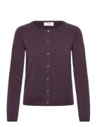 Rwlaica Cashmere Ls O-Neck Raglan C Tops Knitwear Cardigans Purple Ros...