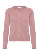 Rwlaica Cashmere Ls O-Neck Raglan C Tops Knitwear Cardigans Pink Rosem...