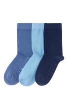 Sock 3 P Sb Solid Antislip Socks & Tights Socks Multi/patterned Lindex
