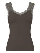 Pcbarbera Lace Top Jrs Noos Bc Tops T-shirts & Tops Sleeveless Brown P...