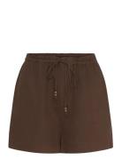 Straight-Fit Linen Shorts With Drawstring Bottoms Shorts Casual Shorts...
