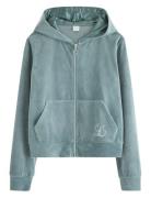 Hoodie I Velour Tops Sweat-shirts & Hoodies Hoodies Blue Lindex