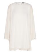 Pleated Wave Edge Mini Dress Kort Kjole Cream Gina Tricot