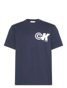 Ss 20S Ck Sport Logo Graphic Tee T-shirts Short-sleeved Navy Calvin Kl...