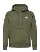 Basic Hoodie Small Logo Tops Sweat-shirts & Hoodies Hoodies Green Alph...