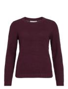 Vidalo O-Neck L/S Knit Top- Noos Tops Knitwear Jumpers Burgundy Vila