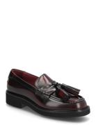 Tassel Squarish Toe Lthr Loafer Sko Flate Burgundy Tommy Hilfiger