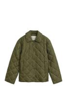 Quilted Jacket With Collar Vattert Jakke Khaki Green GANT