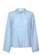 Leanora Shirt Tops Shirts Long-sleeved Blue Noella