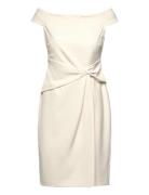 Plshd Crepe-Cocktail Dress Kort Kjole Cream Lauren Ralph Lauren