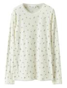Nkfwang Wool Needle Ls Top Tops T-shirts Long-sleeved T-shirts White N...