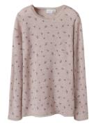 Nkfwang Wool Needle Ls Top Tops T-shirts Long-sleeved T-shirts Pink Na...