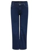 Carwilly Hw Wide Jeans Cro Noos Bottoms Jeans Wide Blue ONLY Carmakoma
