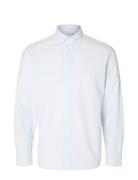 Slhslimrick-Poplin Shirt Ls Noos Tops Shirts Business Blue Selected