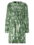Slfari-Colyn Ls Short Sequins Dress B Kort Kjole Green Selected