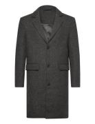Slhjamie Coat Jkt Ullfrakk Frakk Grey Selected