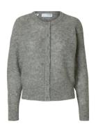 Slffiluca Ls Knit Cardigan Tops Knitwear Cardigans Grey Selected