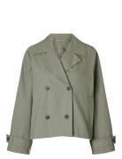 Slfcilo Short Trenchcoat Noos Trench Coat Kåpe Green Selected