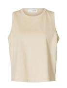Slfessential Sl Boxy Tank Top Noos Tops T-shirts & Tops Sleeveless Whi...