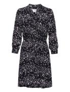 Slfdamina 7/8 Aop Dress B Noos Kort Kjole Black Selected