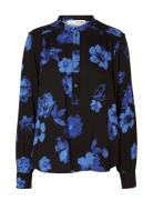 Slfkatrina Ls Aop Top Noos Tops Blouses Long-sleeved Black Selected