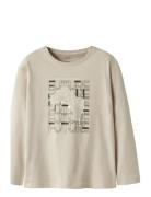 Nkmvictor Ls Rlx Top Tops T-shirts Long-sleeved T-shirts Beige Name It