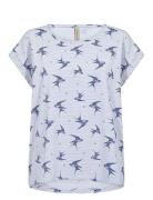Sc-Galina Tops T-shirts & Tops Short-sleeved Blue Soyaconcept