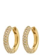 Tatum Medium Hoops Gold-Plated Accessories Jewellery Earrings Hoops Go...