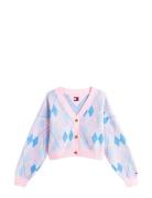 Tjw Crop Argyle Cardigan Tops Knitwear Cardigans Multi/patterned Tommy...