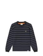 Cotton Jersey Stripe Carlito Tee Ls Tops T-shirts Long-sleeved T-shirt...