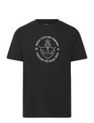 Hook T-Shirt Tops T-shirts Short-sleeved Black Makia
