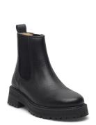 Booties - Flat - With Elastic Snørestøvletter Støvletter Black ANGULUS