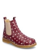 Booties - Flat - With Elastic Snørestøvletter Støvletter Burgundy ANGU...