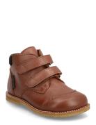 Shoes - Flat - With Velcro Snørestøvletter Støvletter Brown ANGULUS
