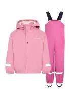 Slaskeman Kids Set 3 Outerwear Rainwear Rainwear Sets Pink Didriksons