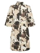 Nuivy Shirt Dress Knelang Kjole Beige Nümph