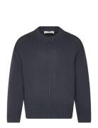 Long-Sleeve Knitted Sweater Tops Knitwear Pullovers Navy Mango