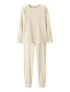 Nkfnightset Flower Noos Pyjamas Sett Cream Name It