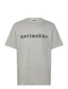 Vihne Logo Placement Tops T-shirts & Tops Short-sleeved Grey Marimekko
