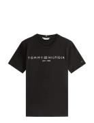 Reg Corp Logo C-Nk Ss Tops T-shirts & Tops Short-sleeved Black Tommy H...