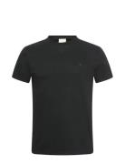 Ss Slim Stretch Cotton Crewnk Te Tops T-shirts Short-sleeved Black Cal...