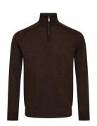 Bs Pelle Regular Fit Knitwear Tops Knitwear Half Zip Jumpers Brown Bru...